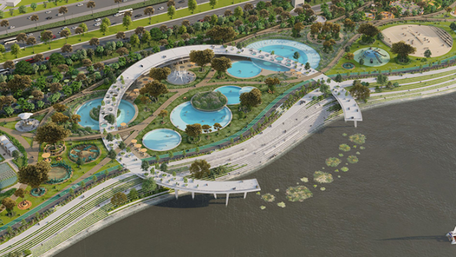 汉江市民公园天然游泳池