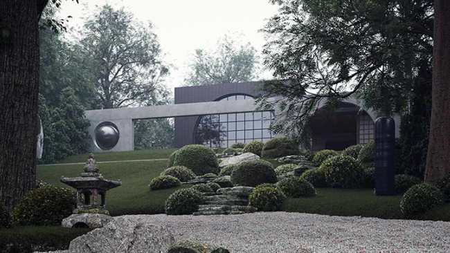 日式庭院上的黑色调住宅：Oko House 